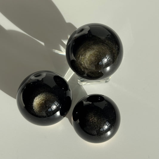 Golden Sheen Obsidian Sphere