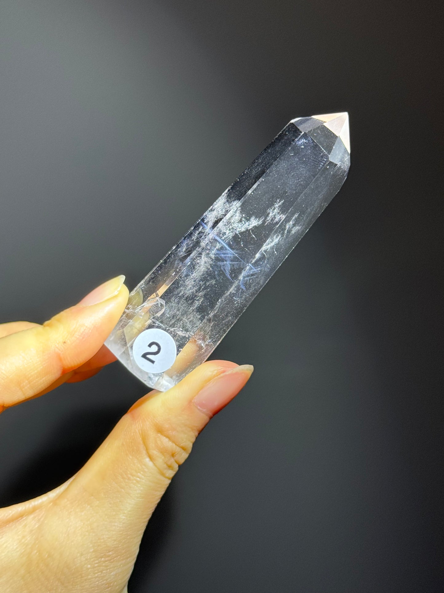 Blue Angel Feather Phantom Clear Quartz Point 8cm #2