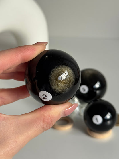 Golden Sheen Obsidian Sphere