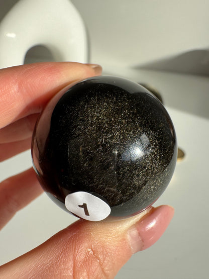 Golden Sheen Obsidian Sphere