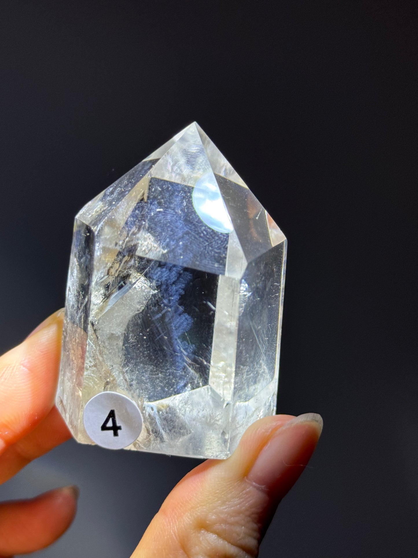 Blue Angel Feather Phantom Clear Quartz Point #4