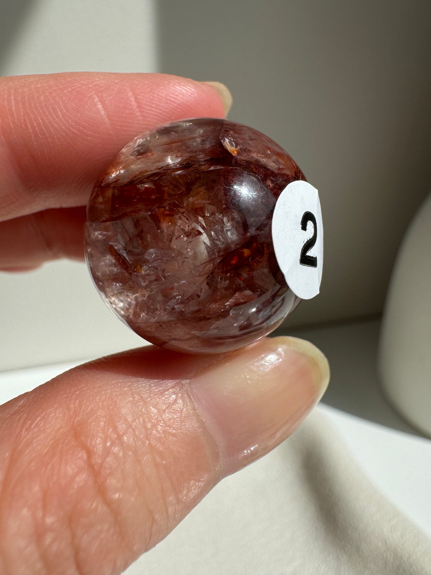 Fire Quartz Sphere with Rainbow 23mm
