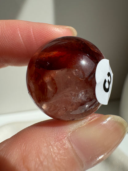 Fire Quartz Sphere with Rainbow 23mm