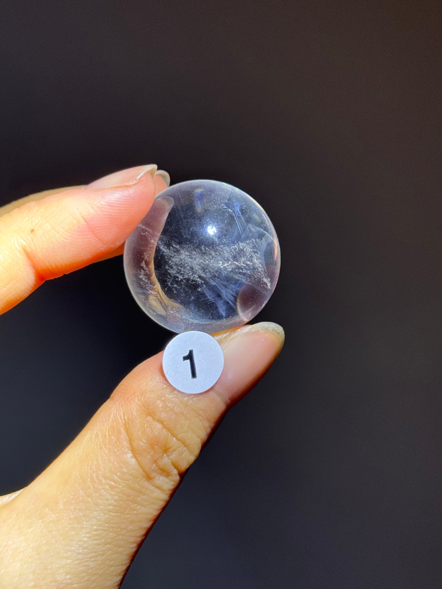 Blue Angel Feather Phantom Clear Quartz Sphere 2.5cm #1