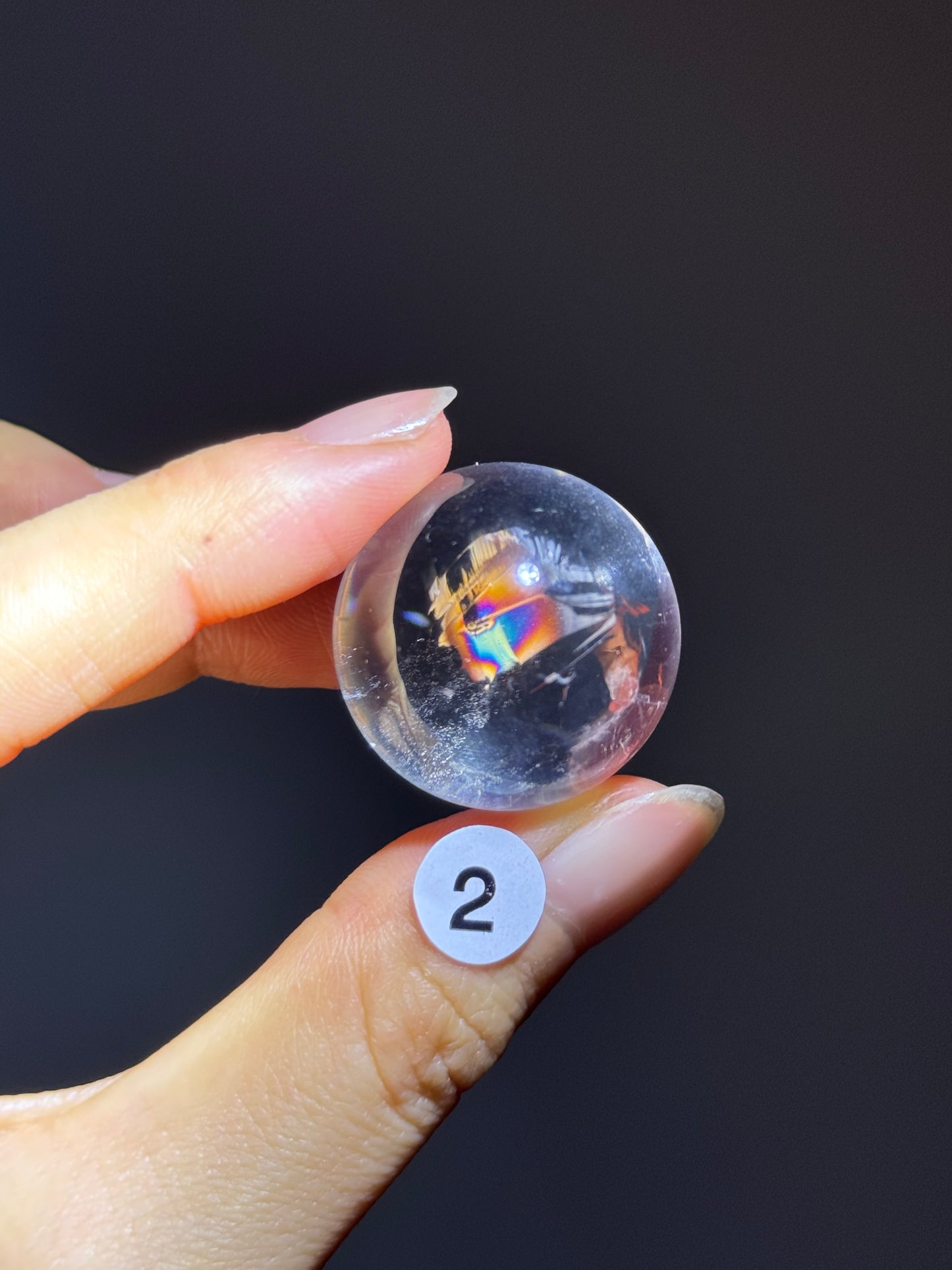 Blue Angel Feather Phantom Clear Quartz Sphere 2.5cm #2