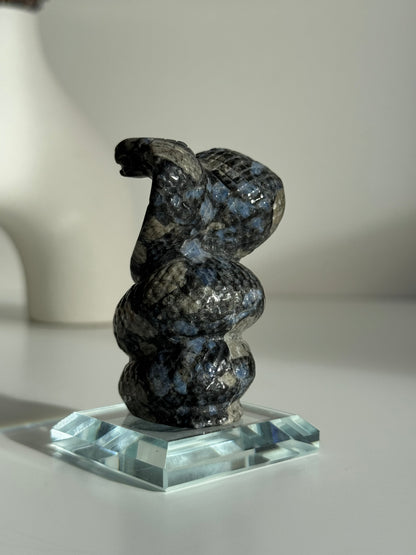 Blue Que Sera Stone Double Headed Serpent