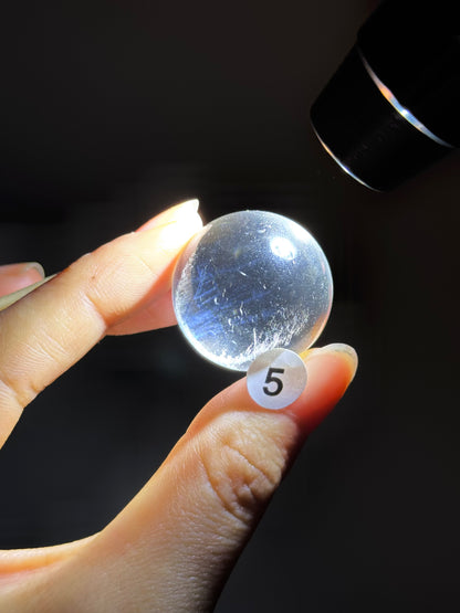 Blue Angel Feather Phantom Clear Quartz Sphere 2.5cm #5