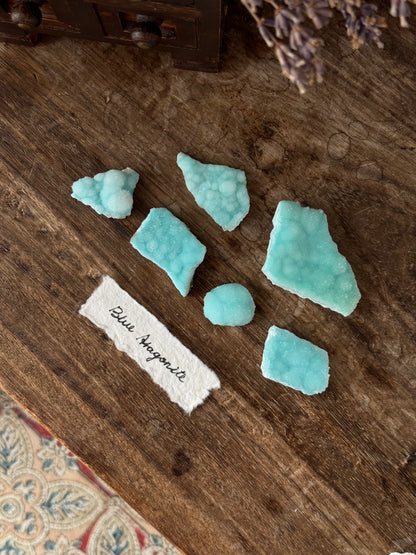 Blue Aragonite Needle Cluster Specimens #2