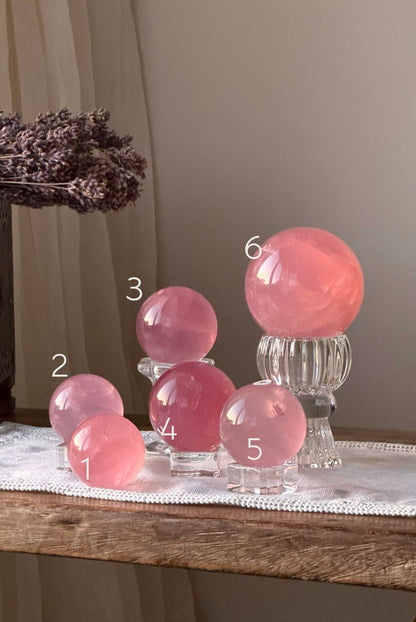 High Grade Asterism (star) Rose Quartz Sphere #6