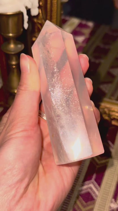 Rutilated and Fairy Dust Girasol Quartz Point #4