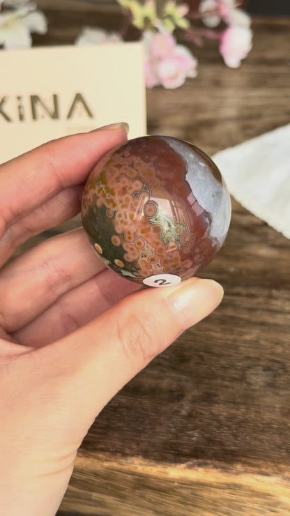 Old Stock Orbicular Ocean Jasper Sphere #2