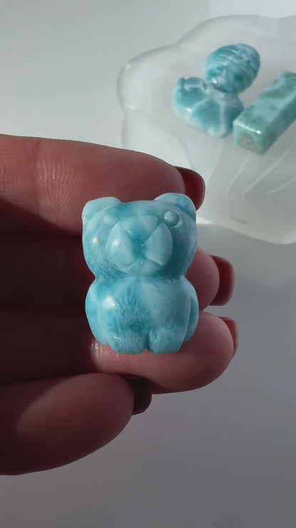 HG Larimar Bear Carving