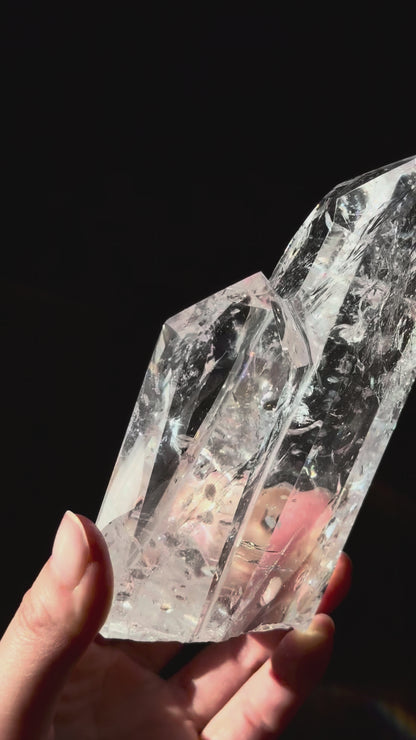 Clear Quartz Twin Tower with Custom Stand (Video) #1
