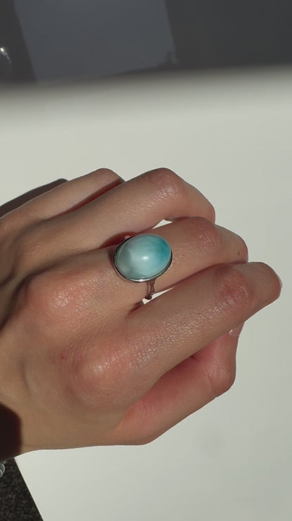 Larimar Ring Adjustable (video)