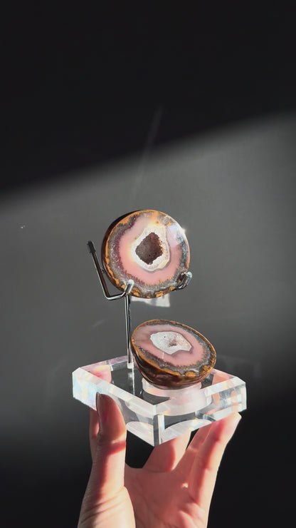 Large Zhanguo Agate Geodes with Customised stand #0