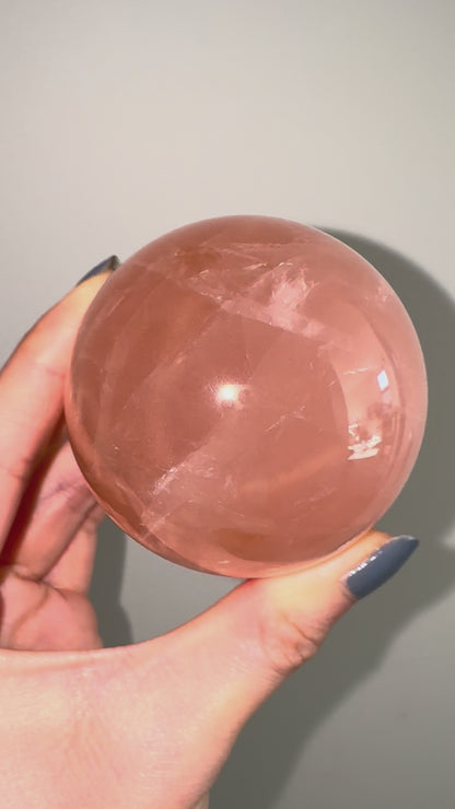 Asterism (star) Rose Quartz Sphere with dendritic #1