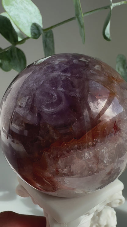 Mexican amethyst crazy lace agate Sphere