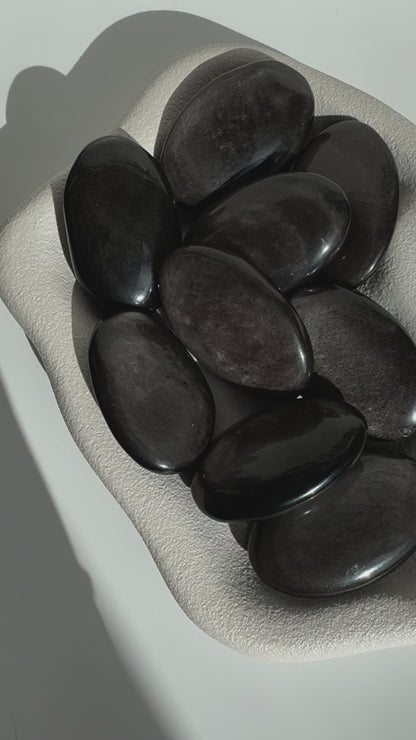 Silver Obsidian Palmstone