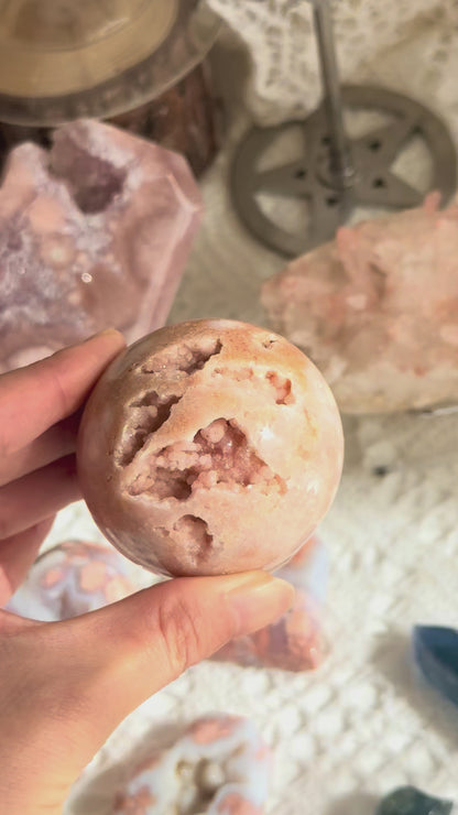 Pink Amethyst Druzy Sphere 54mm