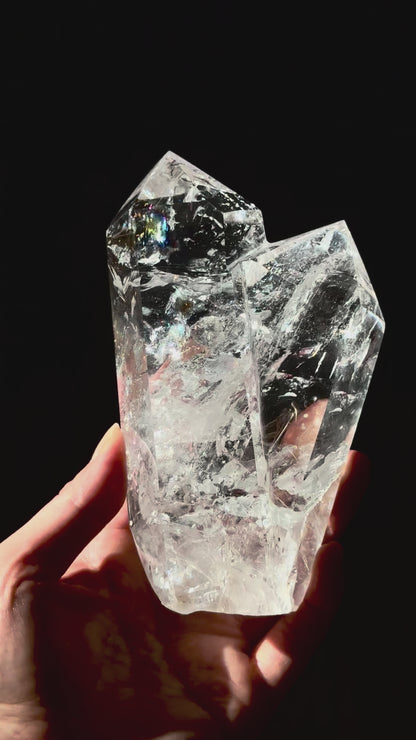 Clear Quartz Twin Tower with Custom Stand (Video) #2