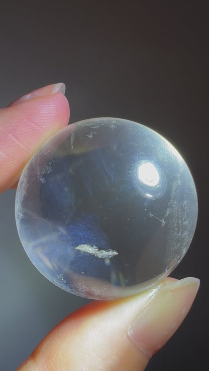 Rare Blue Angel Feather Phantom Clear Quartz Sphere (Vidoe)
