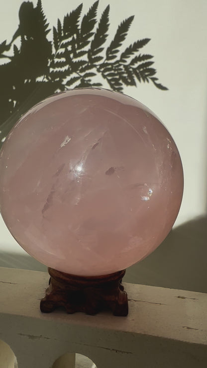 Extra Large Star Rose Quartz Sphere (video)