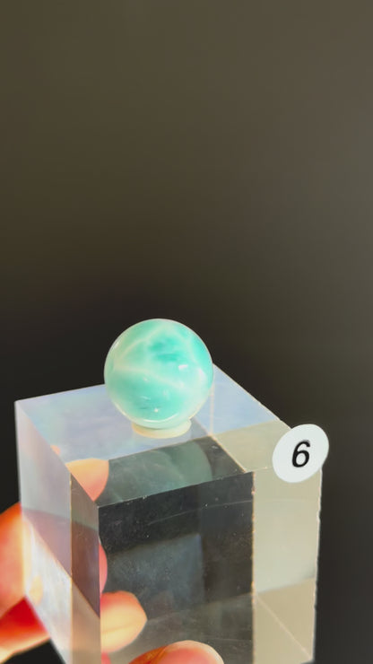 High Quality Larimar Sphere 1.8cm #6 (Video)