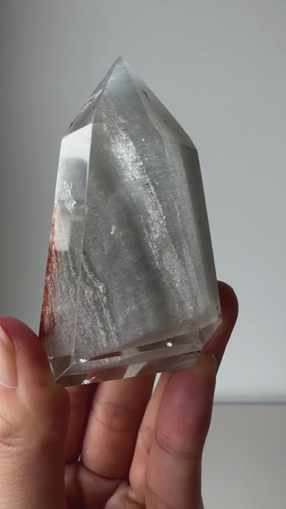Thousand Layer White Lodolite Point (video)