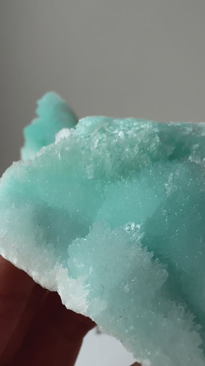 Blue Aragonite Needle Cluster Specimens #3 (Video)