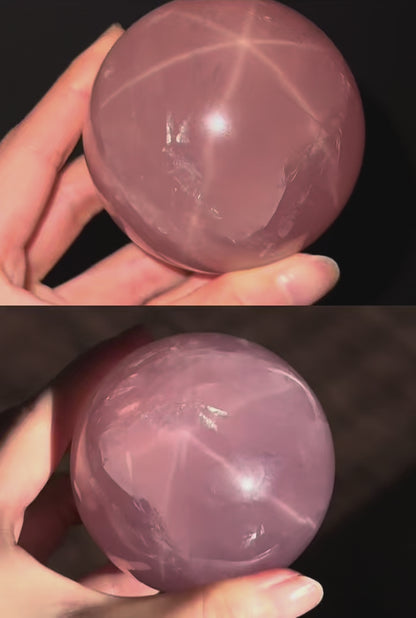 High Grade Asterism (star) Rose Quartz Sphere #6