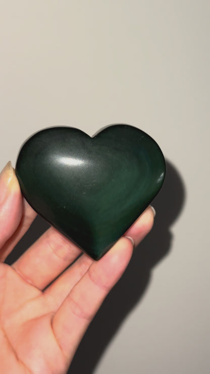 Rainbow Obsidian Heart