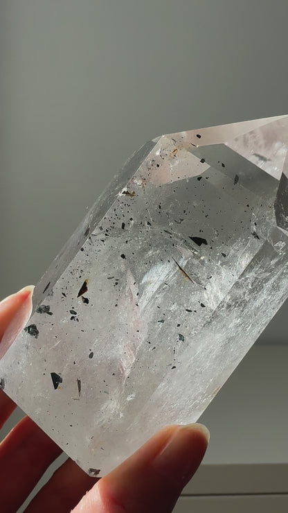 Rare Mica Clear Quartz Point (video)