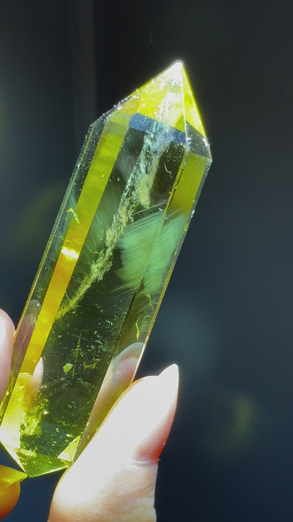 Blue Angel Feather Citrine DT 75mm #2 （chipped）