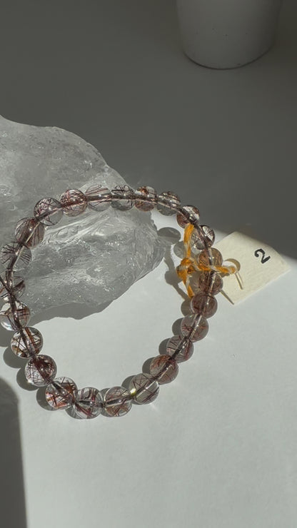 High Grade Copper Rutile Quartz Bracelet 8mm #2 (video）