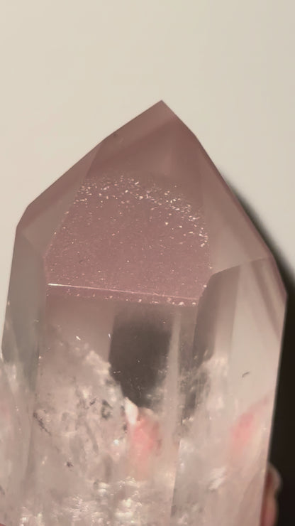 Pink Lithium Point（ rutile inclusions ) #3