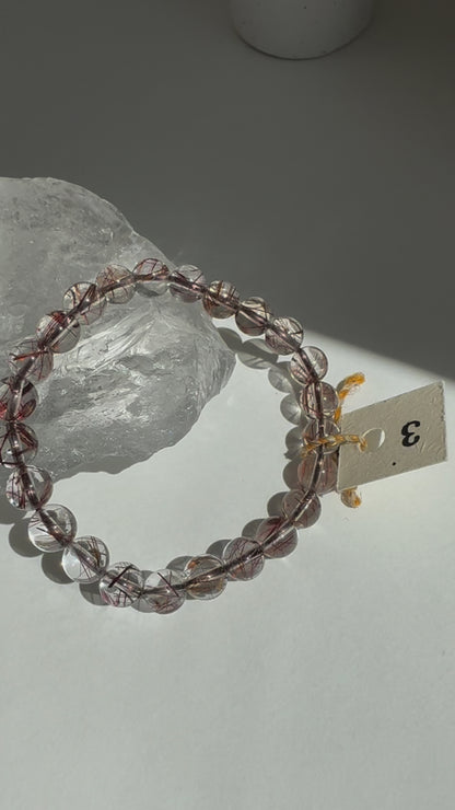 High Grade Copper Rutile Quartz Bracelet 8mm #3 (video）