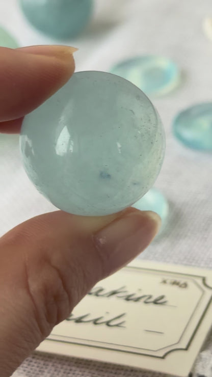 Aquamarine with Black Hematite 2.5cm