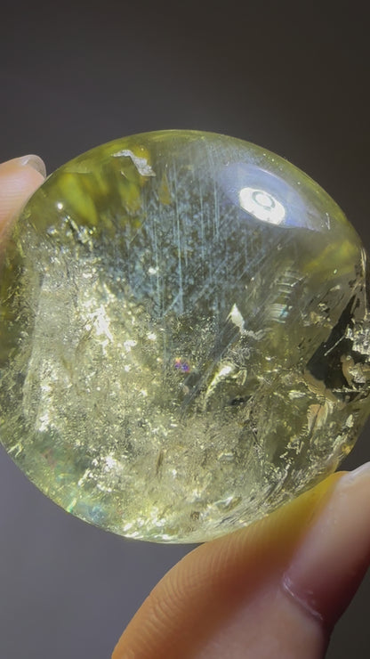 Rare Blue Angel Feather Phantom Citrine Sphere (Vidoe)