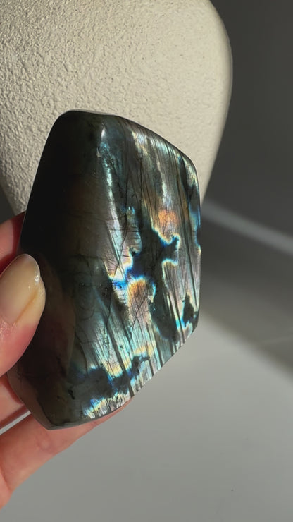 Blue Grey Striped Labradorite Freeform 297g