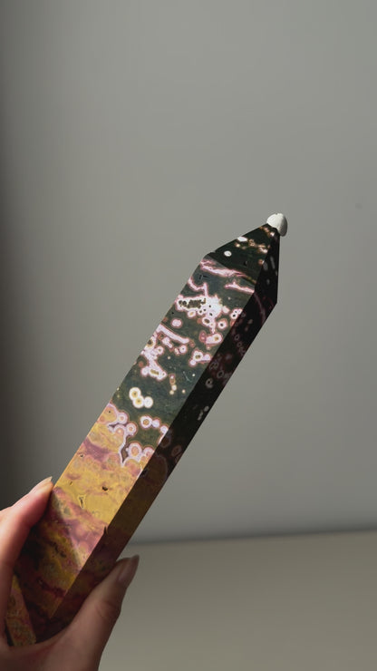 Rare Extra Large Kabamby Ocean Jasper Towers 818g,26mm