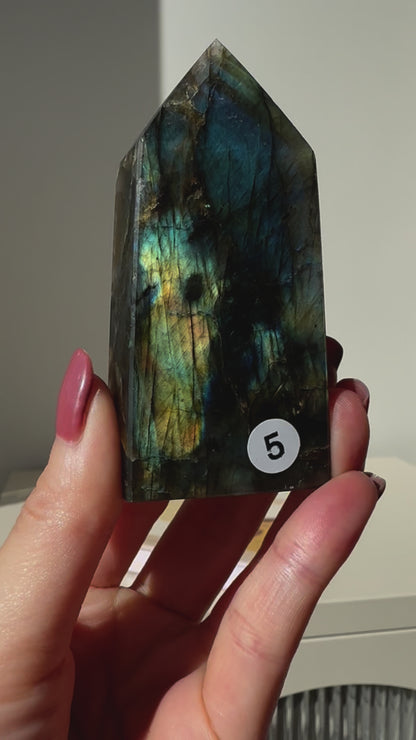 HG Labradorite Points #5  (video)