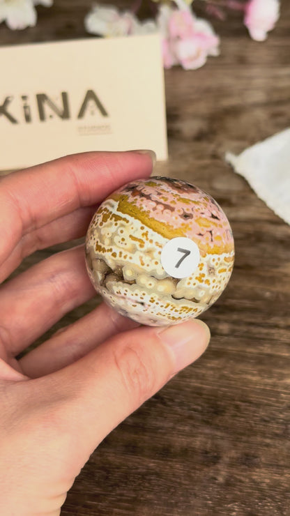 Old Stock Orbicular Ocean Jasper Sphere #7