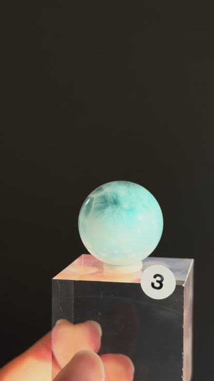 High Quality Larimar Sphere 2.6cm #3 (Video)